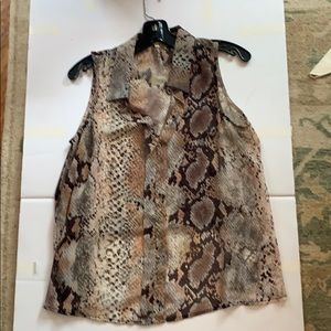 Flowy Snakeskin Printed Blouse